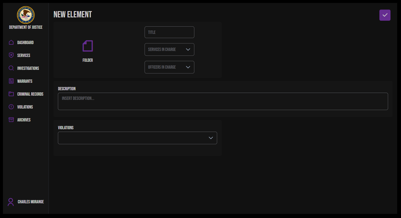 Creating an investigation